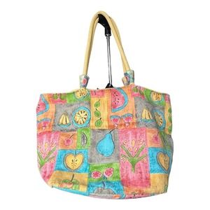 Sun 'N Sand Fruits Farmers Market Beach Zip Oversized Colorful Duffle Bag Summer